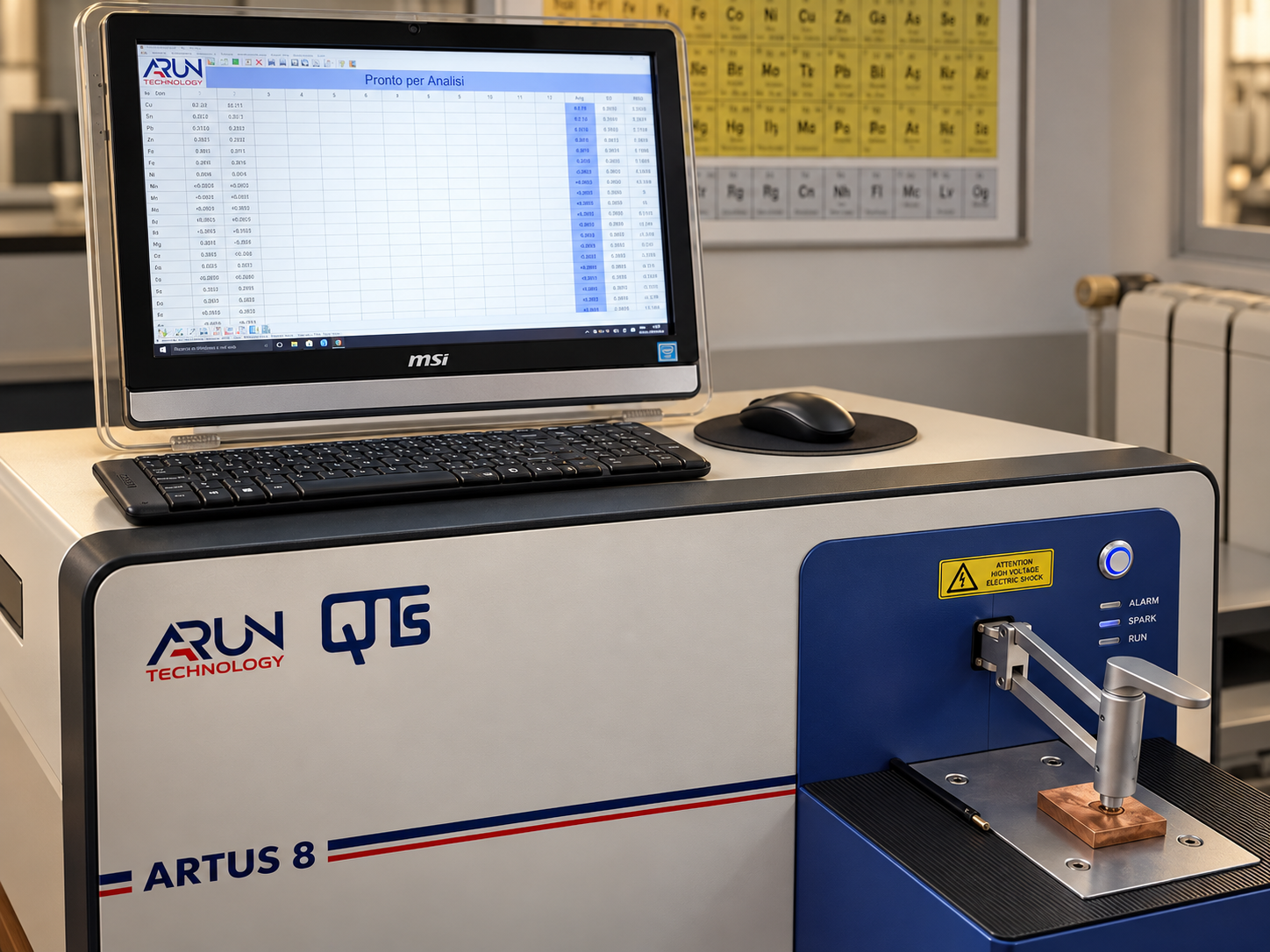 Spettrometro del laboratorio Metalcore per l’analisi delle leghe